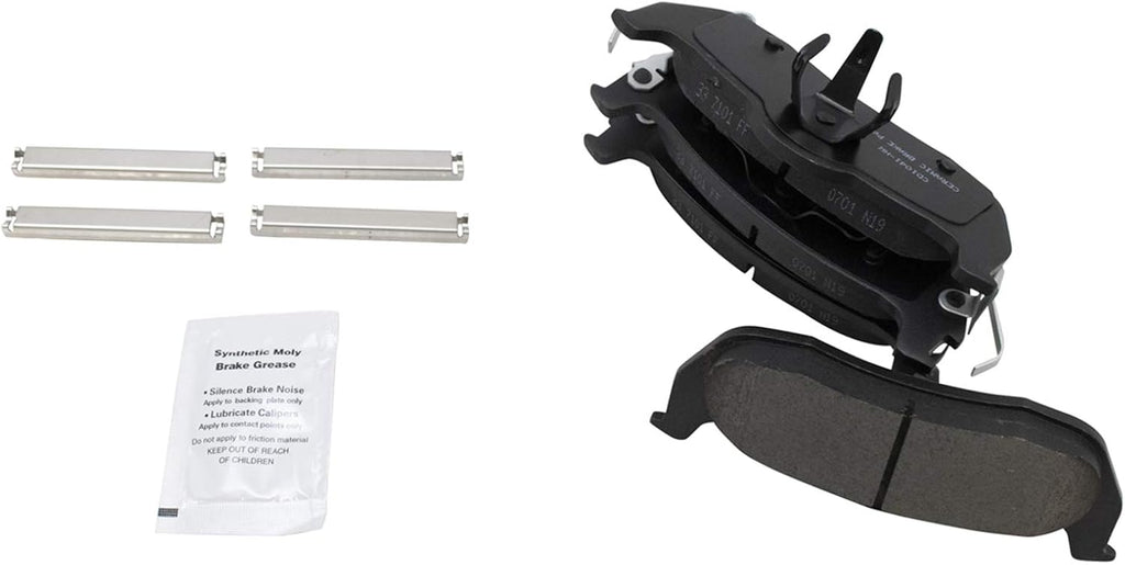 TRQ Front and Rear Brake Pad & Rotor Kit Ceramic Compatible with 2006-2010 Jeep Commander 2005-2010 Grand Cherokee