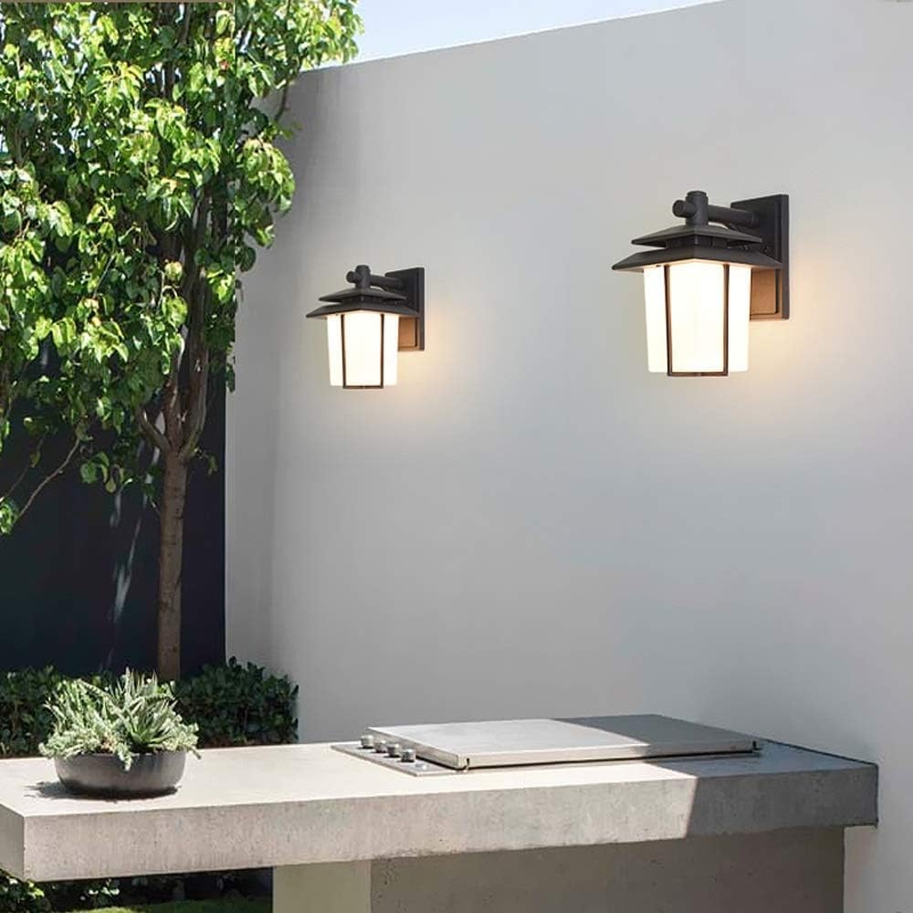 Garden Wall Light Modern Outdoor Wall Light Black Matte Weatherproof Wrought Iron Fixture Wall Sconce,Pendant Lighting Ceiling Chandelier