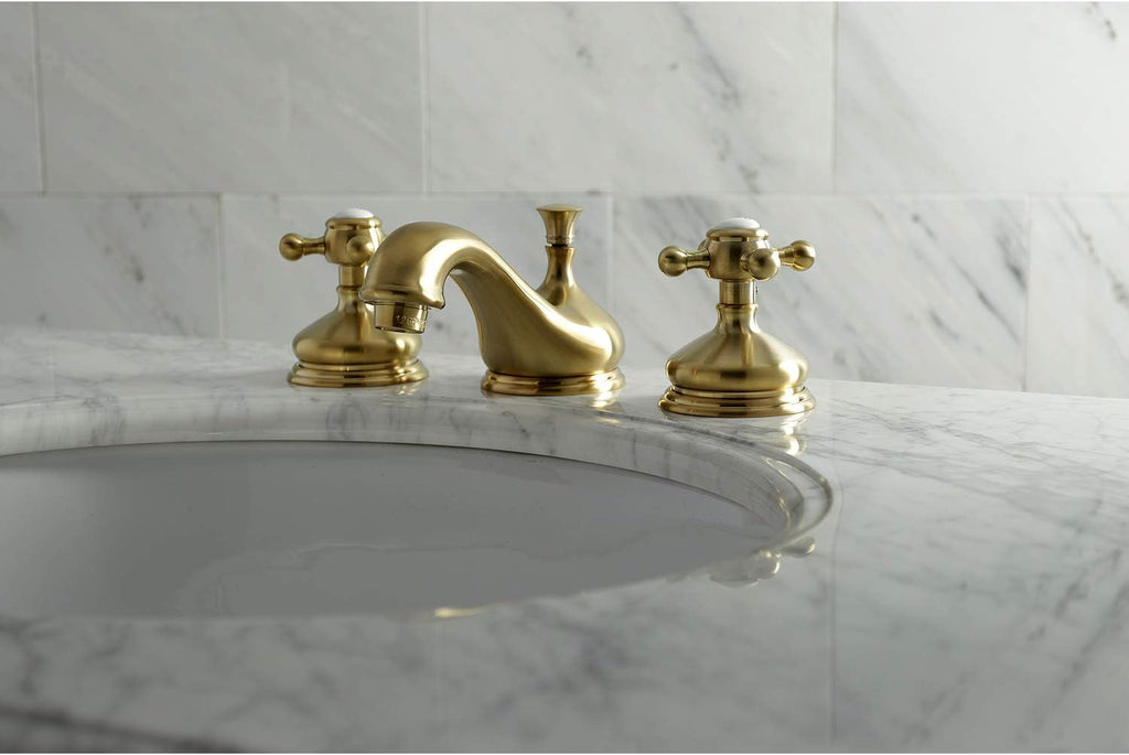 Kingston Brass KS1167BX 8 in. Widespread Bathroom Faucet, Brushed Brass