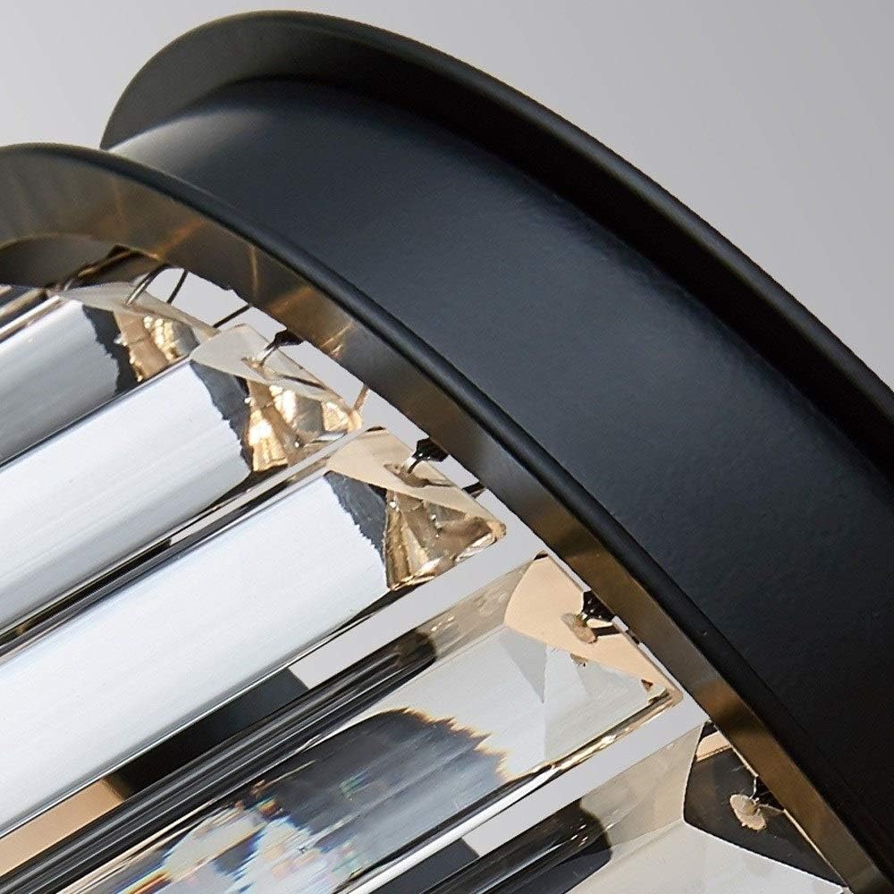 Wall Mounted Light Modern Luxury Crystal Glass Wall Lamp Creative Home Bedroom Bathroom Wall Light Black Wrought Iron Metal Wall Sconce European Indoor Decorations Wall Lightiong E14-30*27cm Rea