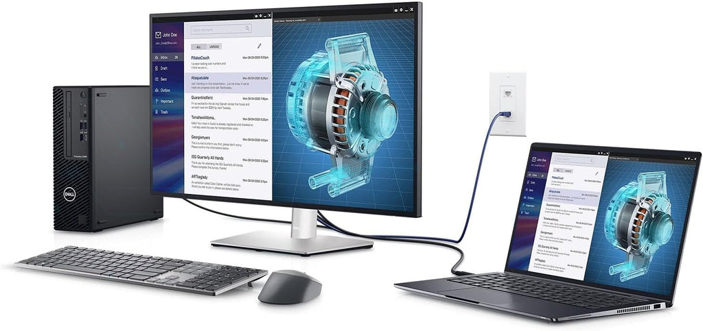 Dell P2425H Computer Monitor Screen 24' 16:9 IPS Display with Stand - 1 Year Warranty, 100Hz Full HD, 1920 x 1080 with Power Cable, Anyhdd DisplayPort, HDMI, USB 3.0 Upstream Cable & Cloth - New