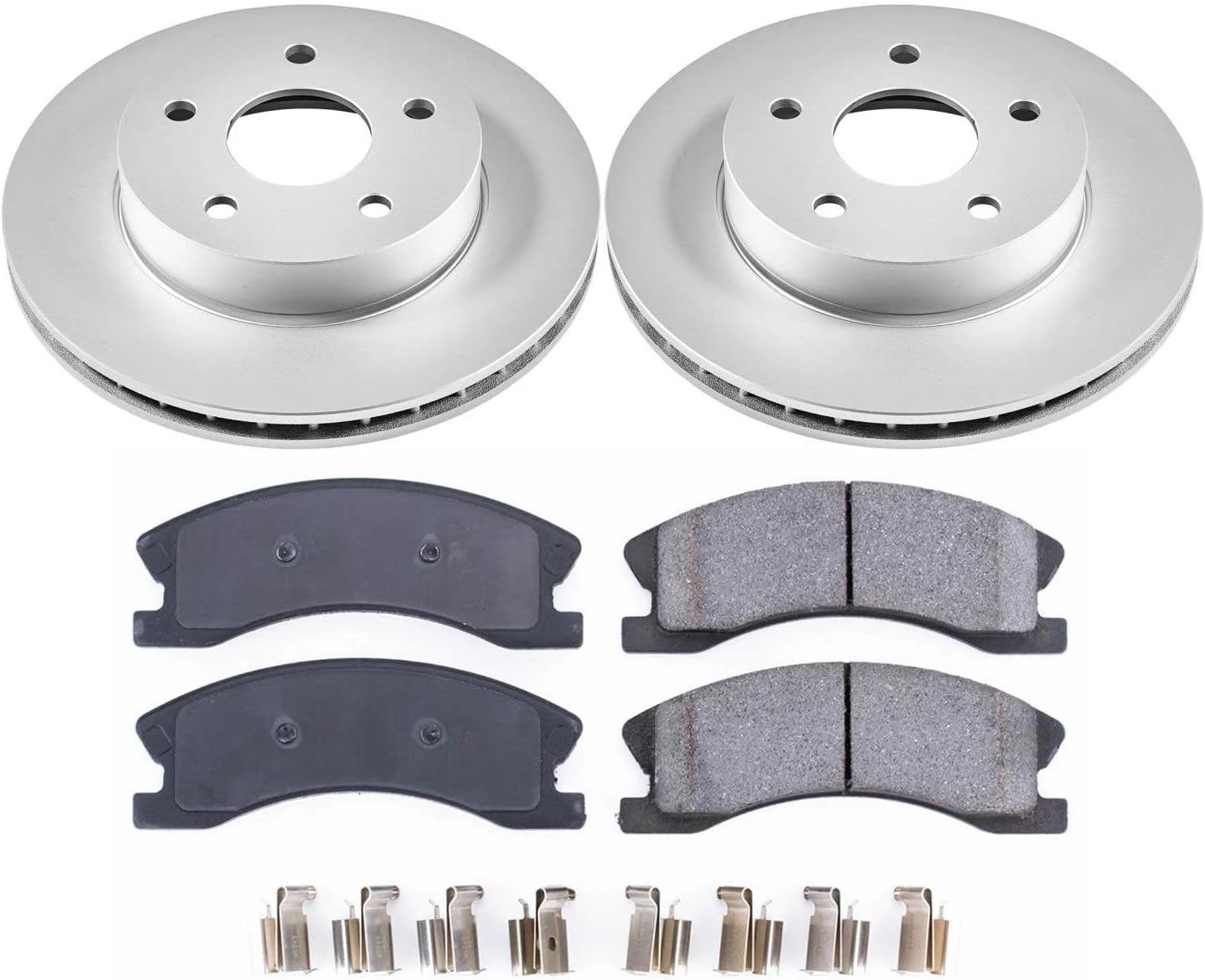 PowerStop Front Brake Kit for Jeep Grand Cherokee 1999-04 - Fully-Coated Disc Rotors with Z17 Ceramic Brake Pads Replacement, CRK2149