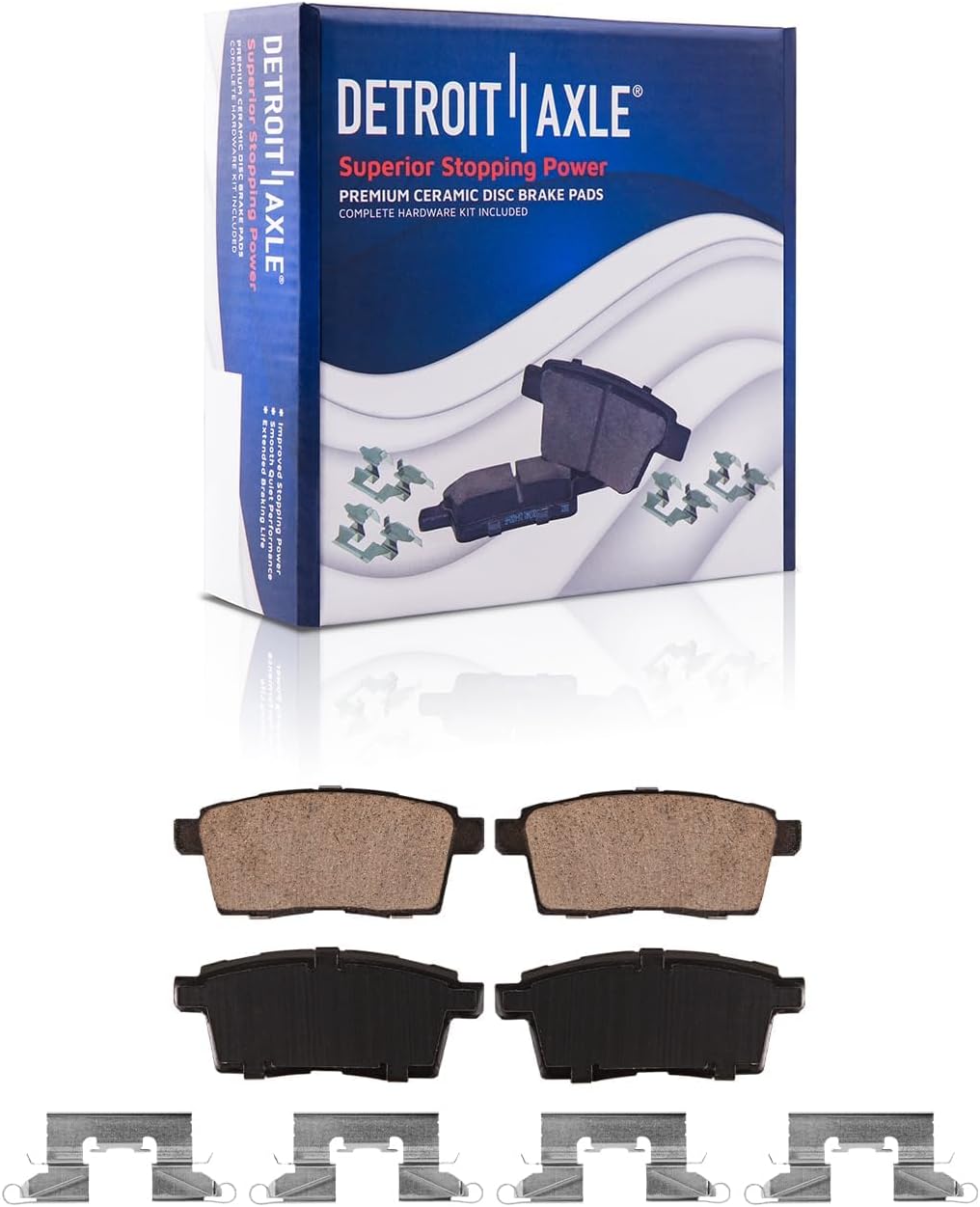 Detroit Axle - Rear Brake Kit for 2007-2015 Mazda CX-9, Drilled and Slotted Disc Brake Rotors Ceramic Brakes Pads 2008 2009 2010 2011 2012 2013 2014 Replacement : 12.79' inch Rotor