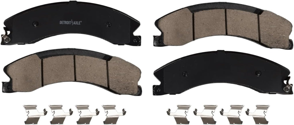 Detroit Axle - Brake Kit for 2016-2023 Nissan Titan XD Drilled and Slotted Disc Brake Rotors Ceramic Brake Pads Replacement: 14.17' inch Front and 14.37' inch Rear Rotor