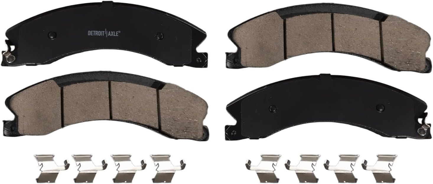 Detroit Axle - Brake Kit for 2016-2023 Nissan Titan XD Drilled and Slotted Disc Brake Rotors Ceramic Brake Pads Replacement: 14.17' inch Front and 14.37' inch Rear Rotor
