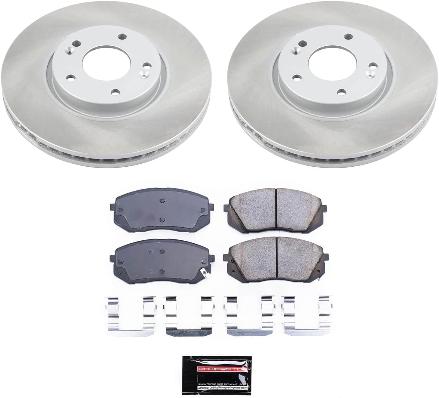 PowerStop Front Brake Kit for Hyundai Tucson 2010-15 | Kia Sportage 2011-16 - Ceramic Brake Pads + Semi Coated Rotors Replacement, SC6087