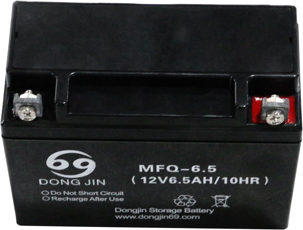 4 Pack MFQ-6.5 12V 6.5AH /10HR AGM Battery for Powersports ATV, Motorcycle, Moped Scooter, Lawn Mower,Go Kart, Golf Cart, Generator,Mini Bike,Quad Buggy Nut and Bolt