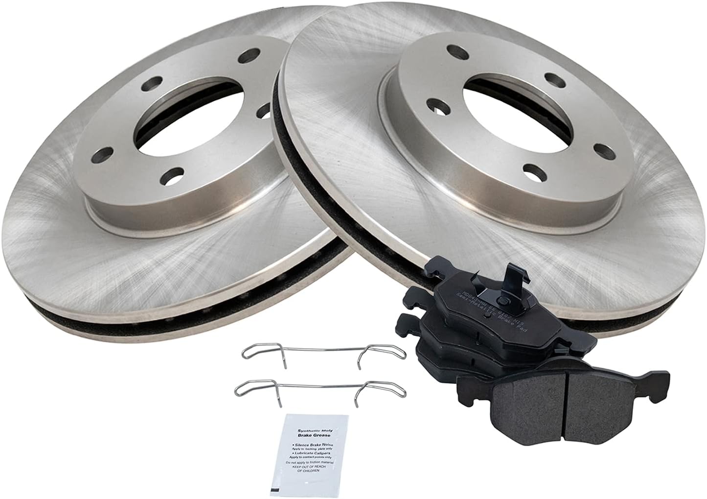 TRQ Front Brake Pad and Rotor Set Semi Metallic Vented Rotors Compatible with 2001-2007 Ford Escape 2001-2006 Mazda Tribute 2005-2007 Mercury Mariner
