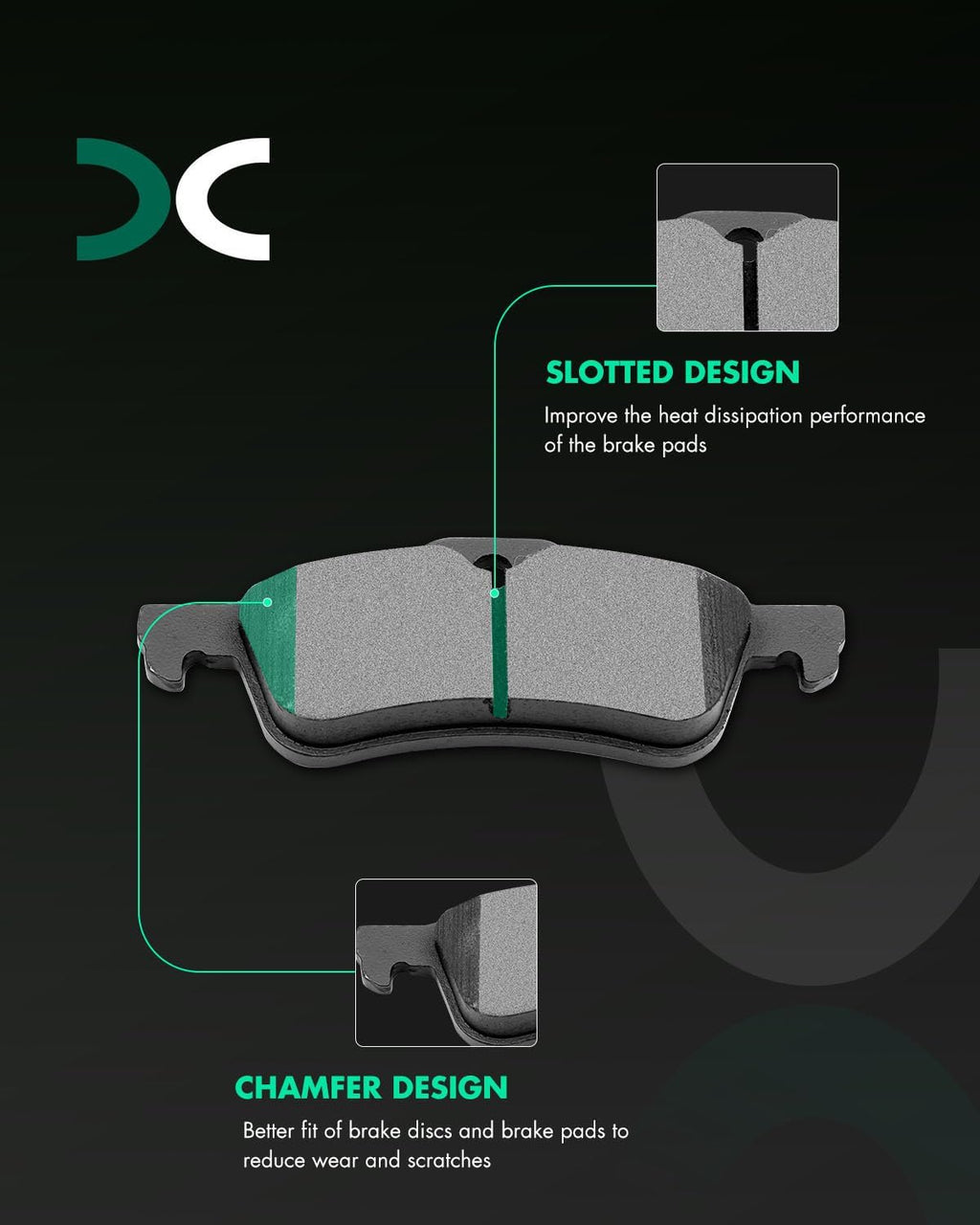 SCITOO Brake Kits 4pcs Brake Discs Rotors and 8pcs Ceramic Brake Pads Fit for 2002-2006 for Mini Cooper