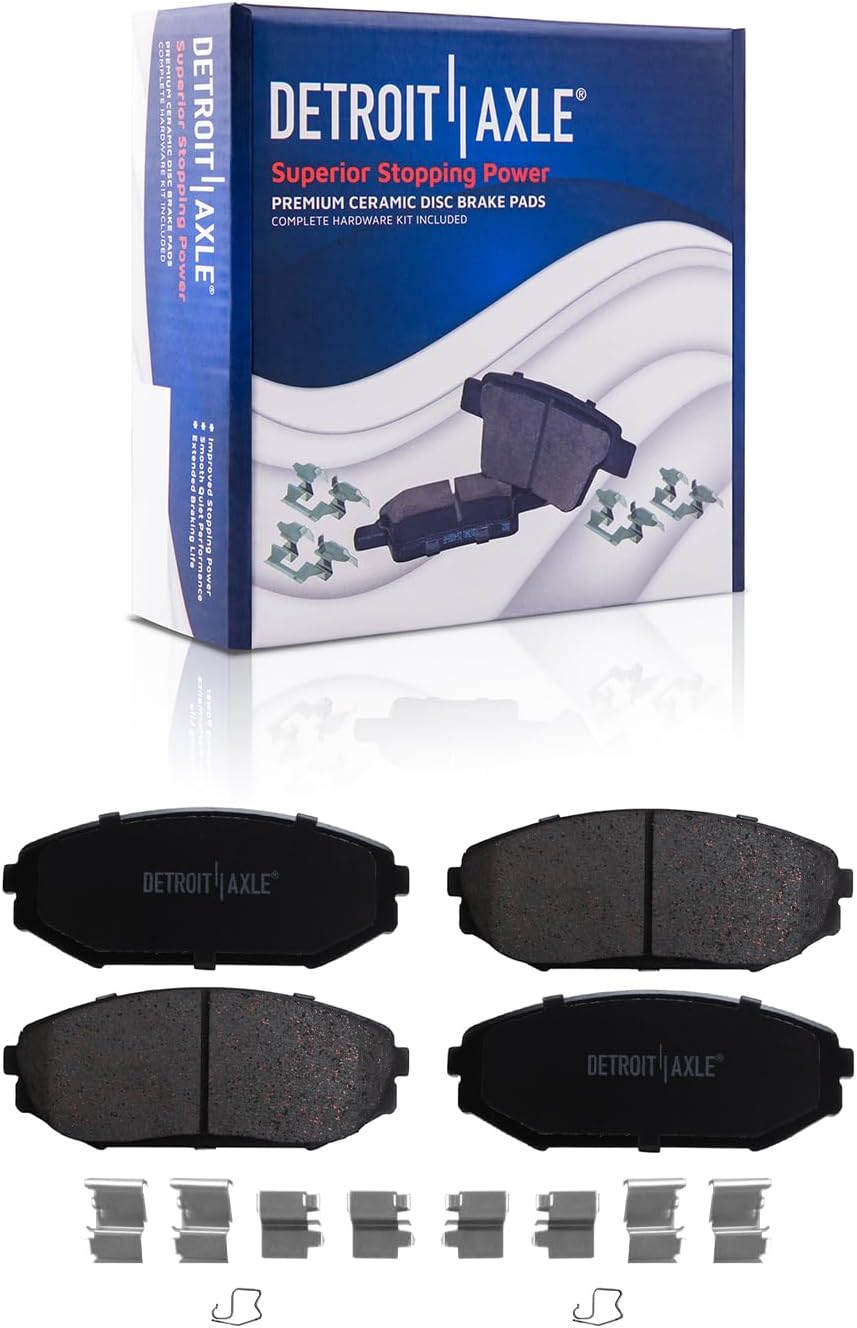 Detroit Axle - Brake Kit for 2001 2002 Acura MDX Drilled & Slotted Brake Rotors Ceramic Brakes Pads Front and Rear Replacement