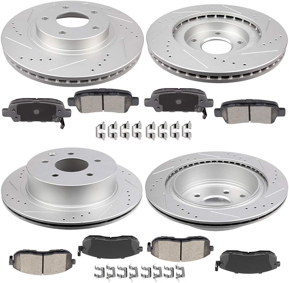 SCITOO Front Rear Brake Pads and Rotors Kits Fit For Infiniti I35 2002-2004,For Nissan For Maxima 2002-2003