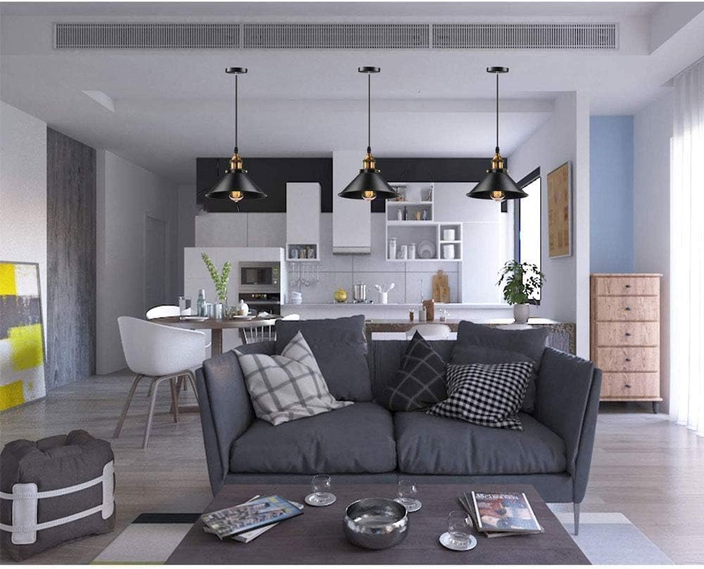 Modern Hanging Lamp, V-intage Retro Industrial Metal Chandelier E27 Lamp Holder Black Wrought Iron Lampshade Country Barn Farmhouse Industrial Lighting Ceiling Lamp,Chandelier LED Ceiling Light