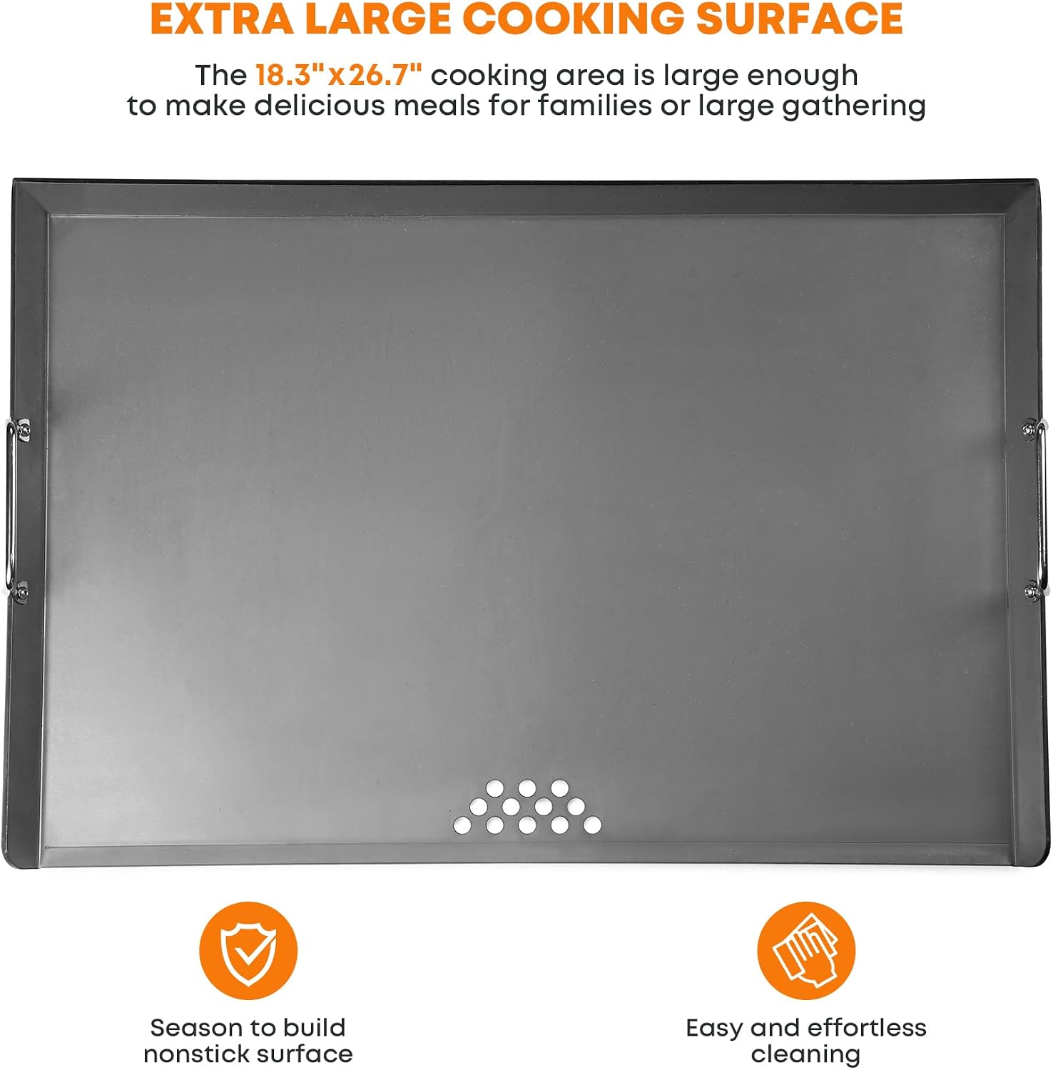 Stanbroil Flat Top Griddle for Standard 30' Ranges with Gas/Radiant Glass Ceramic/Electric Coil Cooktops, Includes 2 Drip Trays and 4 Spacers