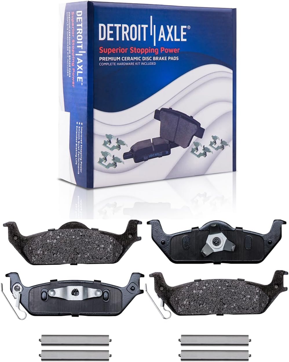 Detroit Axle - Brake Kit for 4WD 2004-2008 Ford F-150 Lincoln Mark LT Drilled and Slotted Brake Rotors Ceramic Brakes Pads Front and Rear Replacement : 12.99' inch Front and 13.69' inch Rear Rotors