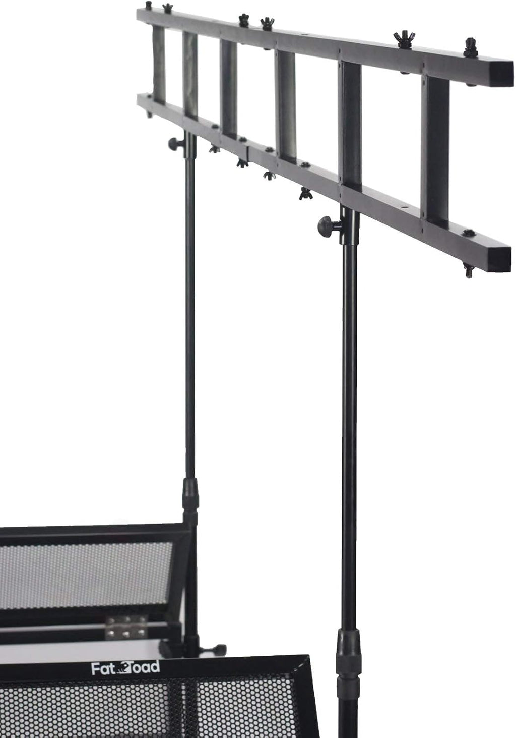 FAT TOAD DJ Booth with 8FT Lighting Truss Stand Package (QuickFOLD Series) – Foldable Panel Tabletop Platform Facade Scrim Cover – Video Light Projector Display Workstation For Sound System Event