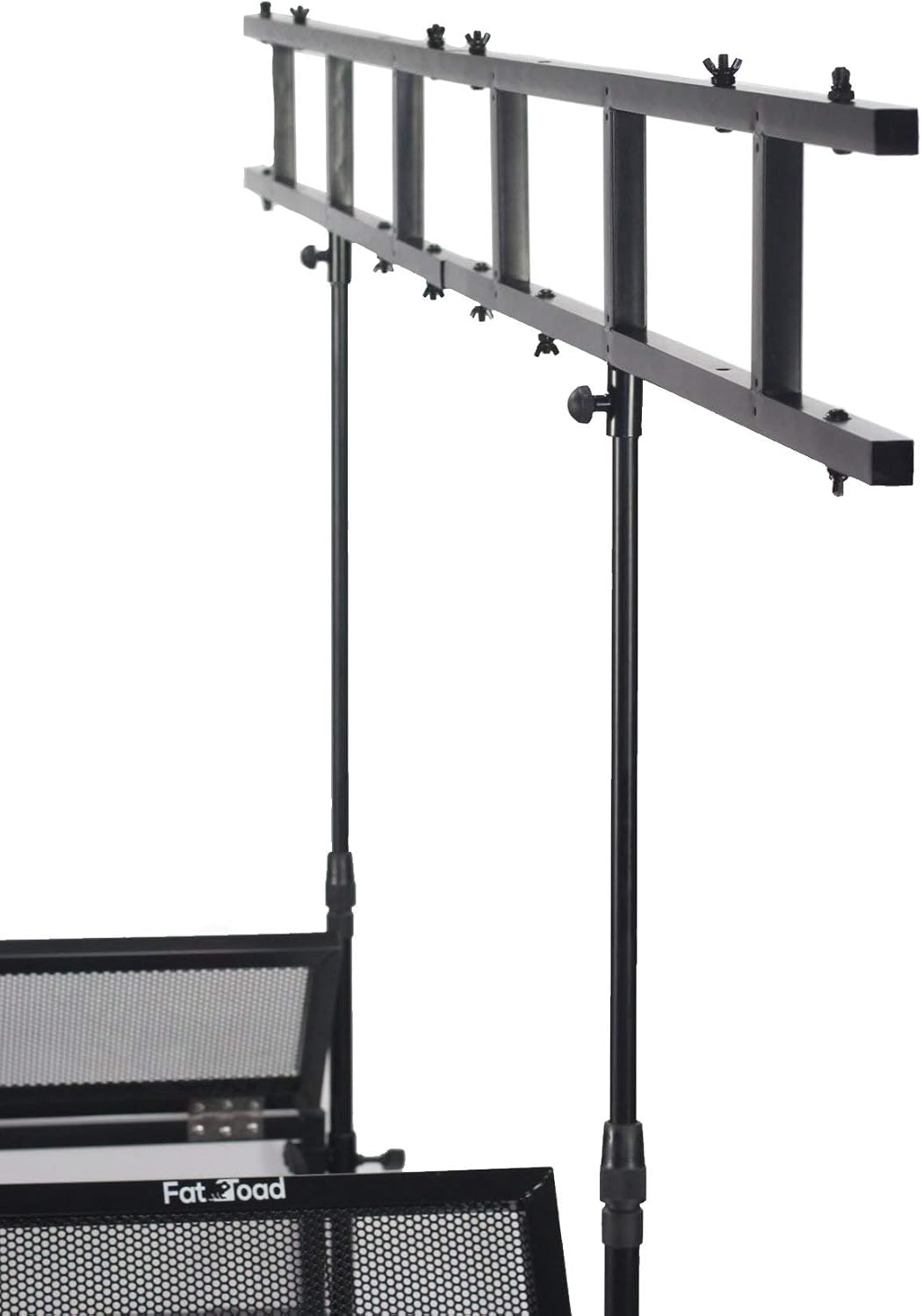 FAT TOAD DJ Booth with 8FT Lighting Truss Stand Package (QuickFOLD Series) – Foldable Panel Tabletop Platform Facade Scrim Cover – Video Light Projector Display Workstation For Sound System Event