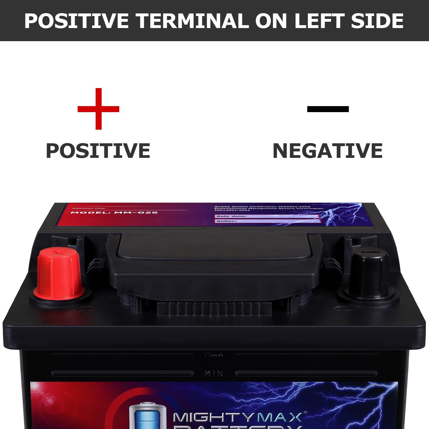 Mighty Max Battery MM-G26 BCI Group 26 12V 45AH, 80RC, 540 CCA, Rechargeable SLA AGM Battery