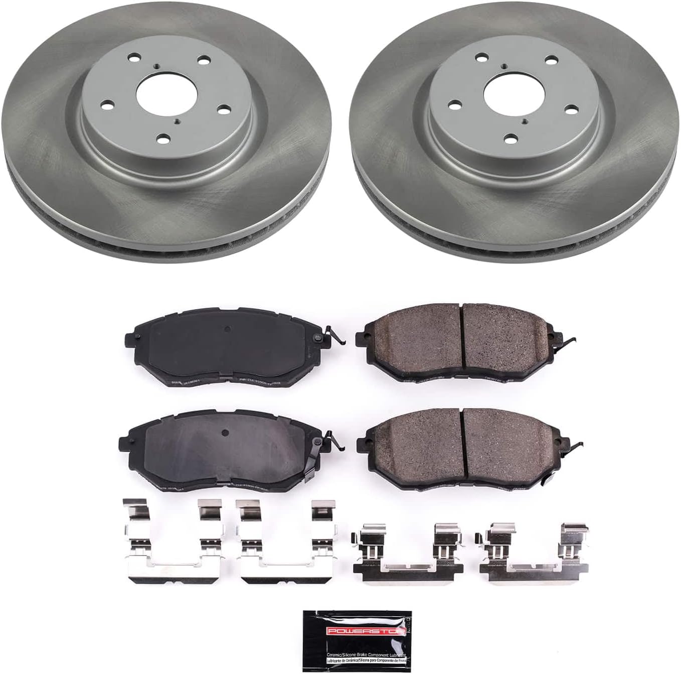 PowerStop Front Brake Kit for Subaru B9 Tribeca 2006-07 |Legacy 2015-19 |Outback 2015-19 |Tribeca 2008-14 |WRX 2015-21 - Ceramic Brake Pads + Semi Coated Rotors Replacement, SC4603