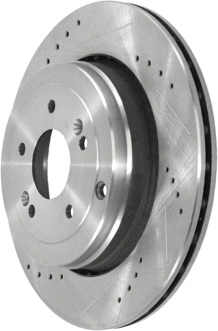 Detroit Axle - Rear Brake Kit for 2010 2011 2012 2013 2014 2015 2016 Hyundai Genesis Coupe, Drilled and Slotted Disc Brake Rotors Ceramic Brakes Pads with Hardware Replacement: 12.99' inch Rotor