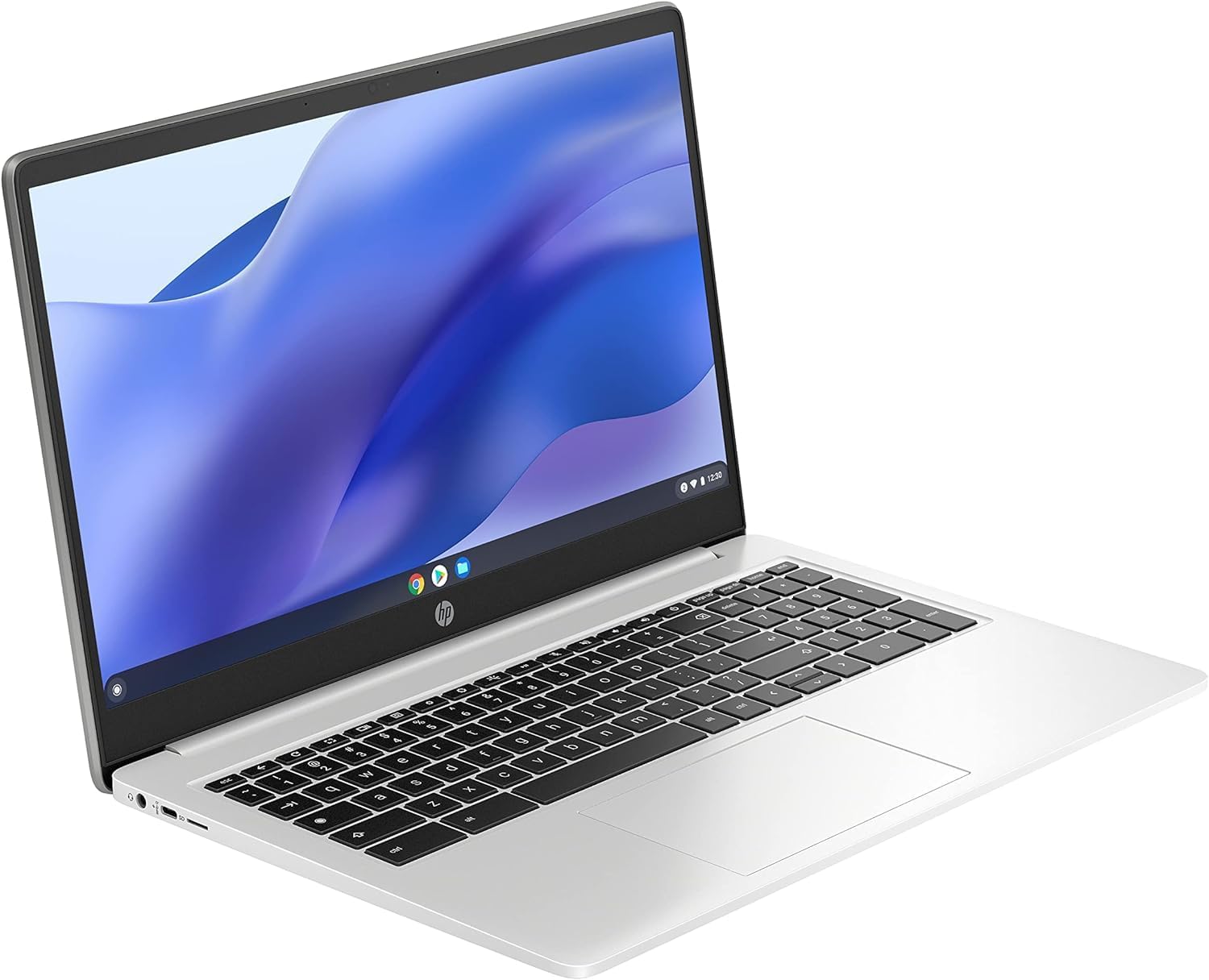 HP 15.6 HD Premium Chromebook, Intel Celeron N Processor 3.7GHz Turbo Speed, 8GB Ram, 64GB SSD, Ultra-Fast WiFi Up to 1700 Mbps, Chrome OS, Arctic Sliver, Silver (Renewed)