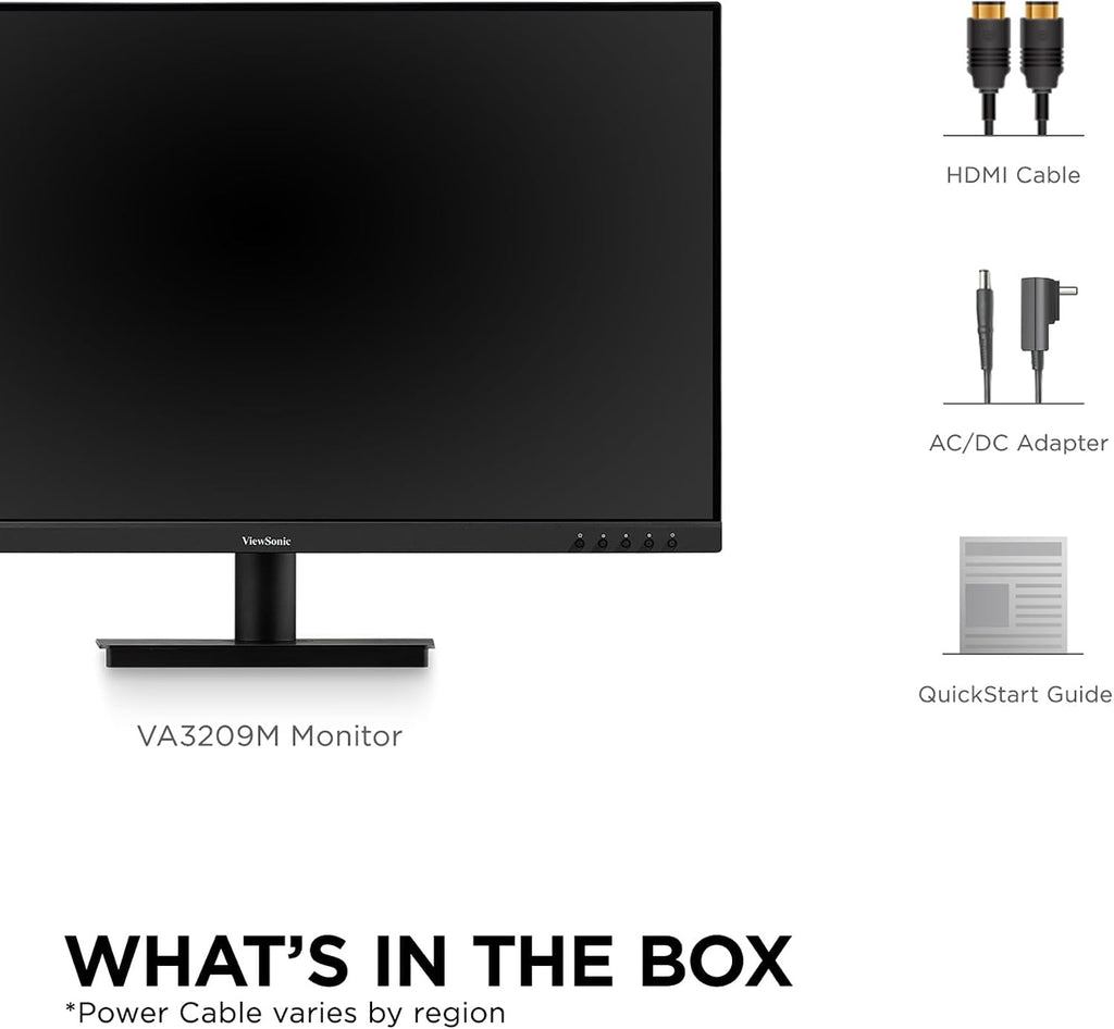 ViewSonic VA3209M 32 Inch IPS Full HD 1080p Monitor with Thin Bezels, 75Hz, Eye Care, HDMI, VGA (Renewed)