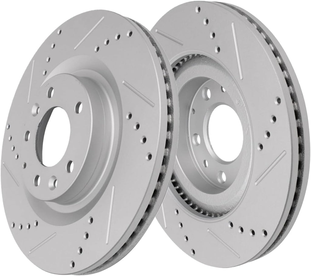 Detroit Axle - Brake Kit for 2019-2024 Mazda CX-5, Drilled and Slotted Disc Brake Rotors Ceramic Brake Pads with Hardware Replacement: 12.60' inch Front and 11.93' inch Rear Rotor
