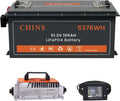 48V Golf Cart Battery 105AH with Touch Monitor & Mobile APP, 48V Lithium Battery Golf Cart with 48V 18A Charger, 200A BMS - 1000A Peak Current, 5000+ Cycles