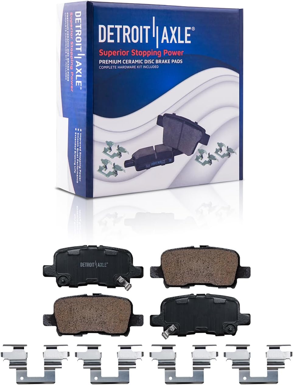 Detroit Axle - Brake Kit for 2001 2002 Acura MDX Drilled & Slotted Brake Rotors Ceramic Brakes Pads Front and Rear Replacement
