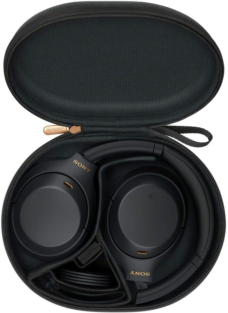 Sony WH1000XM4 Best Premium Wireless Noise Cancelling Headphones - Built-in mic for Calls - Compatible with Alexa - 30hr Battery - Includes Premium Carrying Case, in-Flight Adapter, Aux Cable - Black