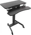 Mount-It! Electric Height Adjustable Standing Desk with Wheels | Professional Mobile Workstation for Office & Commercial Use | Heavy-Duty Rolling Sit Stand Desk