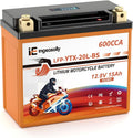 LiFePO4 YTX20L-BS Motorcycle Battery, 12V 15AH Powersports Battery- 600CCA Motorcycle Start Batteries for ATV, UTV, Jet Ski, Snowmobile, Generator and Riding Lawn Mower Battery