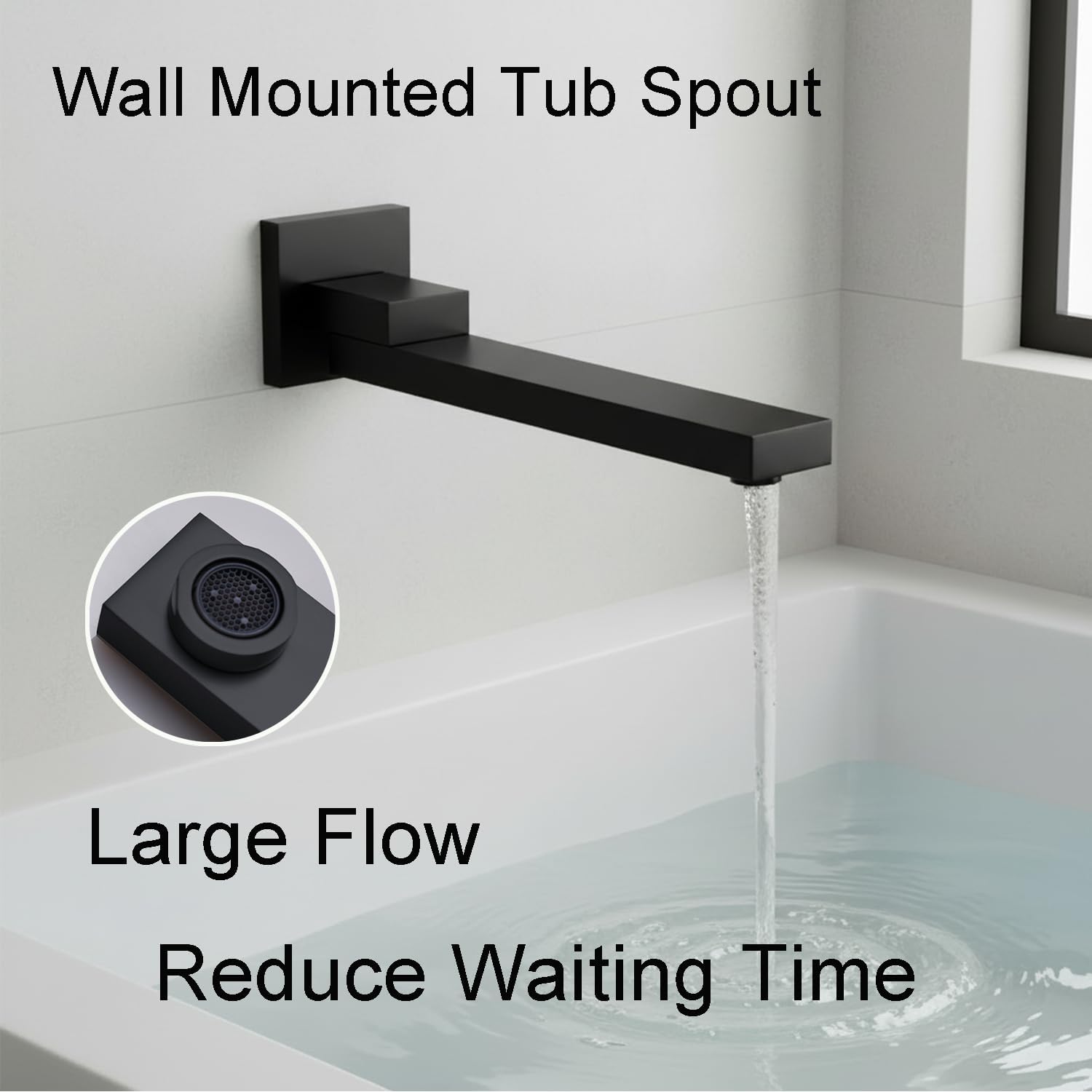 Black Thermostatic Shower System 4 Function Tub Spout Shower Faucet set with 12 inch Wall Mount Shower Head, 6 Body Jet, Handheld Spray