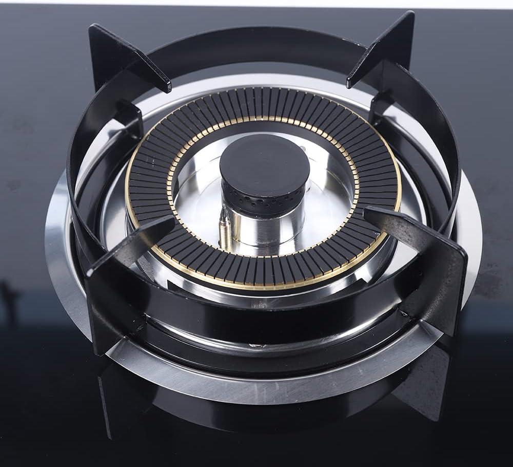 Gas Cooktop 22Inch，Built in Gas Cooktop 2 Burners Stainless Steel Stove with Conversion Kit Thermocouple Protection Center Burner with Flame Failure Protection Removable Grates and Installation