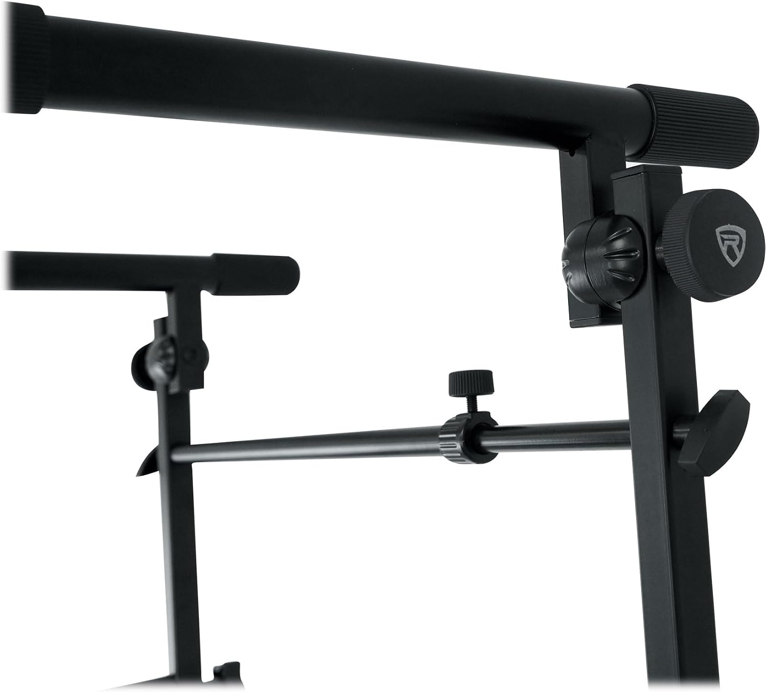 Rockville Bundle: RKS42X 2-Tier X-Stand Keyboard or DJ Stand w Quick Release Mechanism! Bundle with KS2 Shelf For Z-Stand or X-Stand - Turns Keyboard Stands Into DJ Table (2 Items)