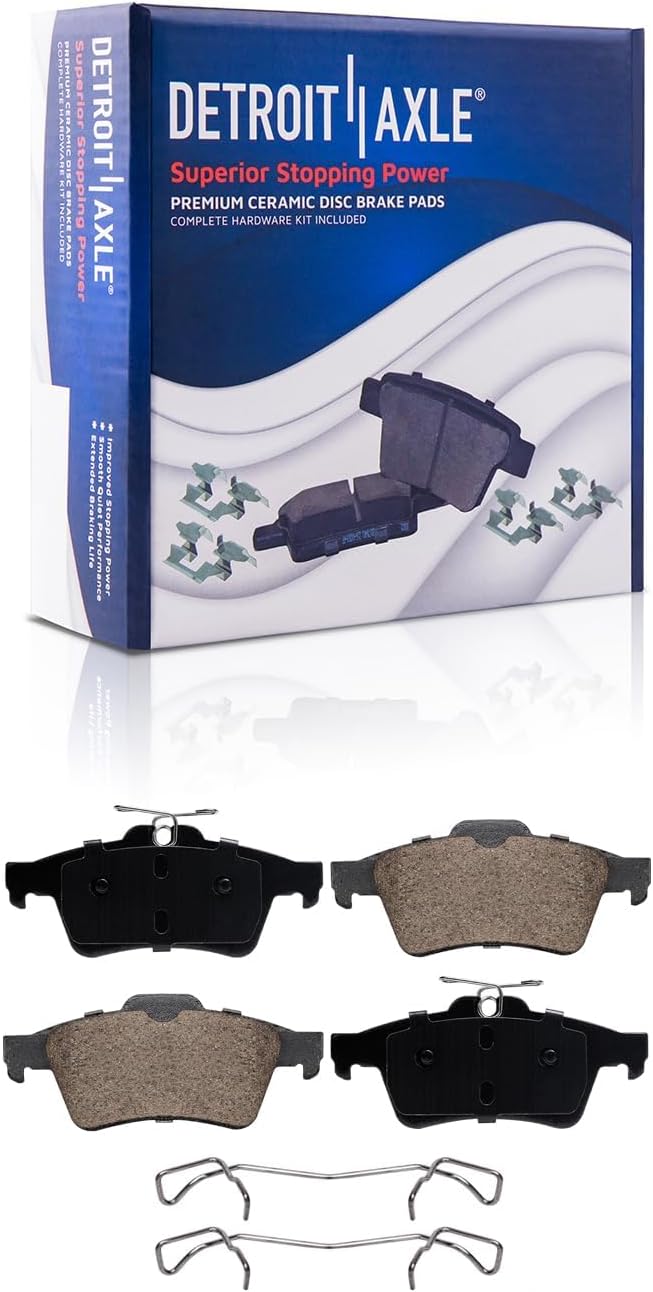 Detroit Axle - Brake Kit for 2018 2019 2020 2021 2022 2023 Ford Transit Connect, Disc Brake Rotors Ceramic Brakes Pads with Hardware Replacement: 12.60' inch Front and 11.02' inch Rear Rotors