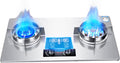 Tempered GlassGas Cooktop,Desktop/Built-in Gas Cooktop 2 Burners,Timed Off,Flameout Protection,Suitable for Apartments,Indoor 24566 BTU (Size : LPG)