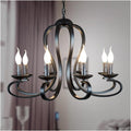 Modern Modern Candle Chandelier Light Fixture Black Wrought Iron Home Lighting,Chandelier LED Ceiling Light