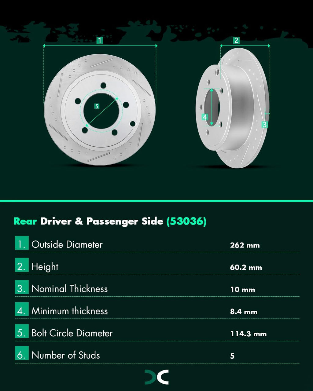 SCITOO (Front 293.9 mm Rear 262 mm) Brake Rotors (5 Lugs) and Pads Kits Fit For Chrysler 200 2011-2014,For Chrysler Sebring 2007-2010,For Dodge Avenger 2008-2014,For Dodge Caliber 2007-2012