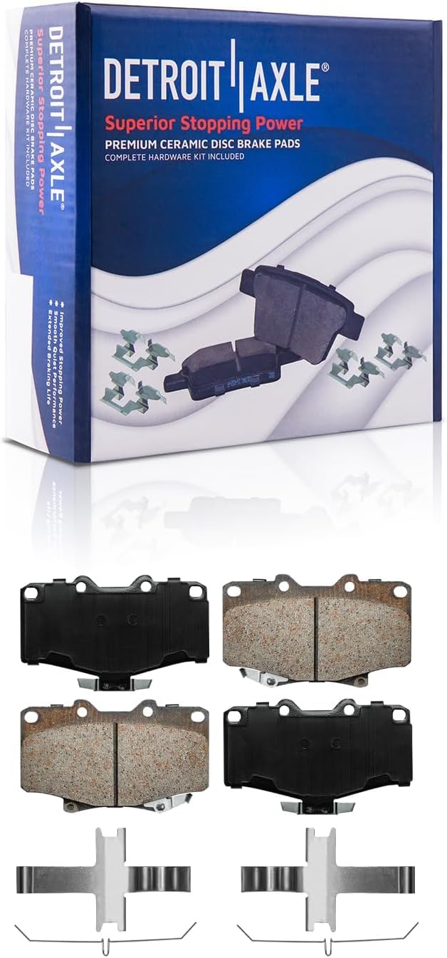 Detroit Axle - 10pc Brake Kit for 2004 Toyota Tacoma 2002 4Runner, Front Disc Brake Rotors Ceramic Brakes Pads, Rear Brakes Drums and Semi-Metallic Shoes Replacement : 11.69' Inch Rotor