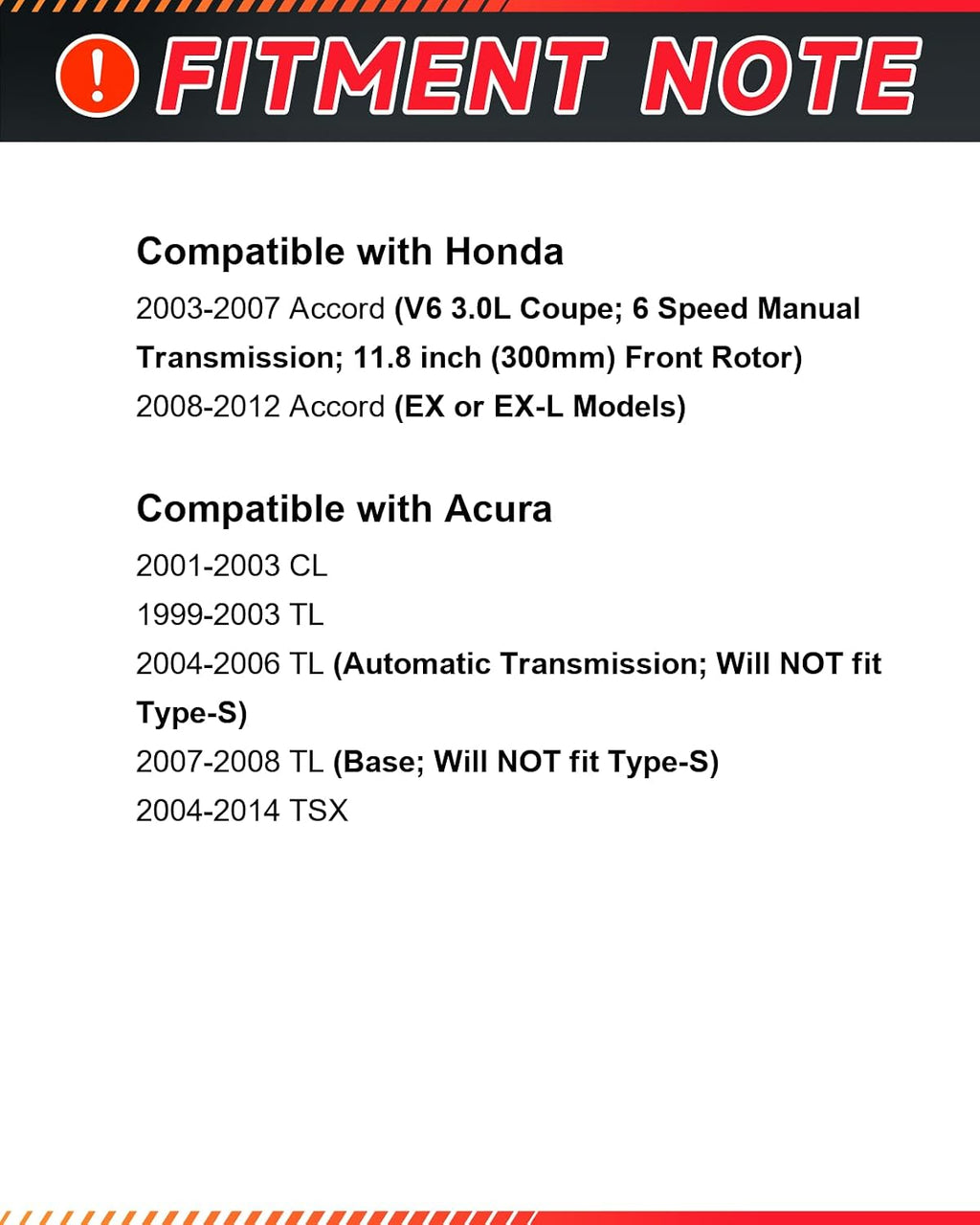 Front Brake Kit Compatible With 2003-2012 Honda Accord(03-07 3.0L 11.81in 300mm Rotors ONLY), 1999-2008 Acura TL, Automotive Brake Kit Drilled And Slotted Discs 31275 D1506-7656 Brake Pads