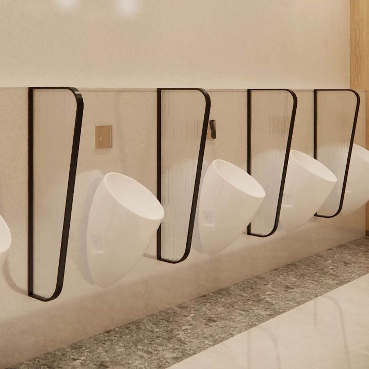 Modern Wallmounted Urinal Partition Protection Screen DividerGold Wrought Iron 3Piece Set for Men's Restrooms Stylish Bathroom Privacy Solutions,Black Wrought Iron-1PS