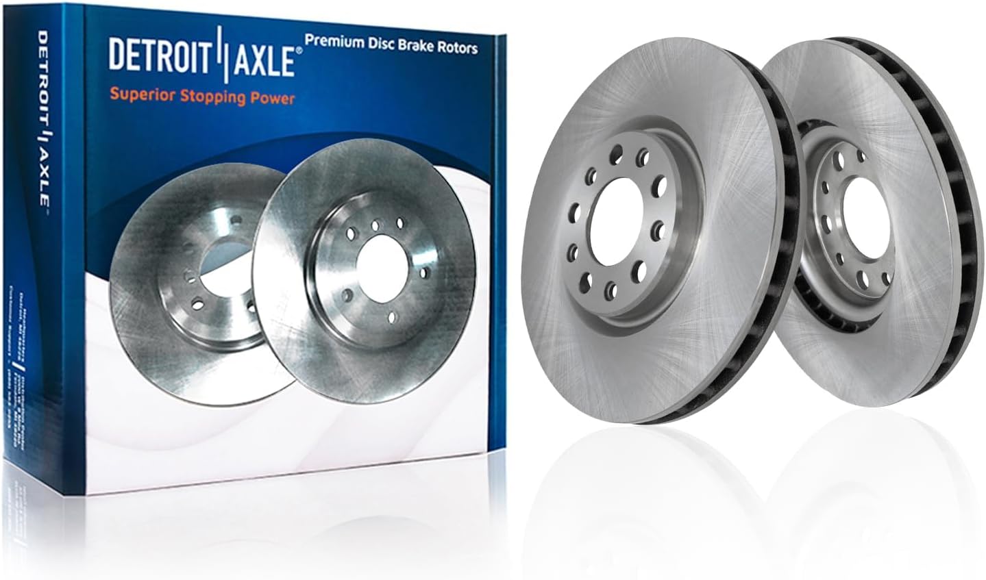 Detroit Axle - 10pc Brake Kit for 2017 2018 Chevy Malibu [with Manual Parking Brake], Disc Brakes Rotors Ceramic Brake Pads Replacement: 11.81' inch Front and 11.34' inch Rear Rotor