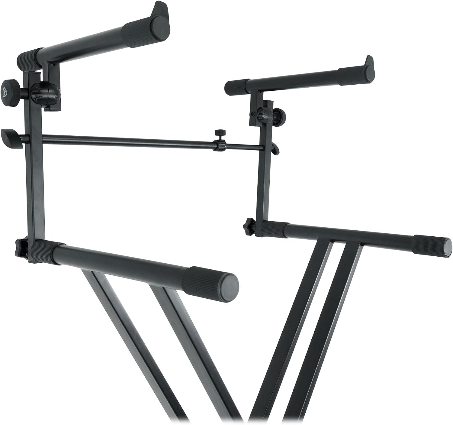 Rockville Bundle: RKS42X 2-Tier X-Stand Keyboard or DJ Stand w Quick Release Mechanism! Bundle with KS2 Shelf For Z-Stand or X-Stand - Turns Keyboard Stands Into DJ Table (2 Items)