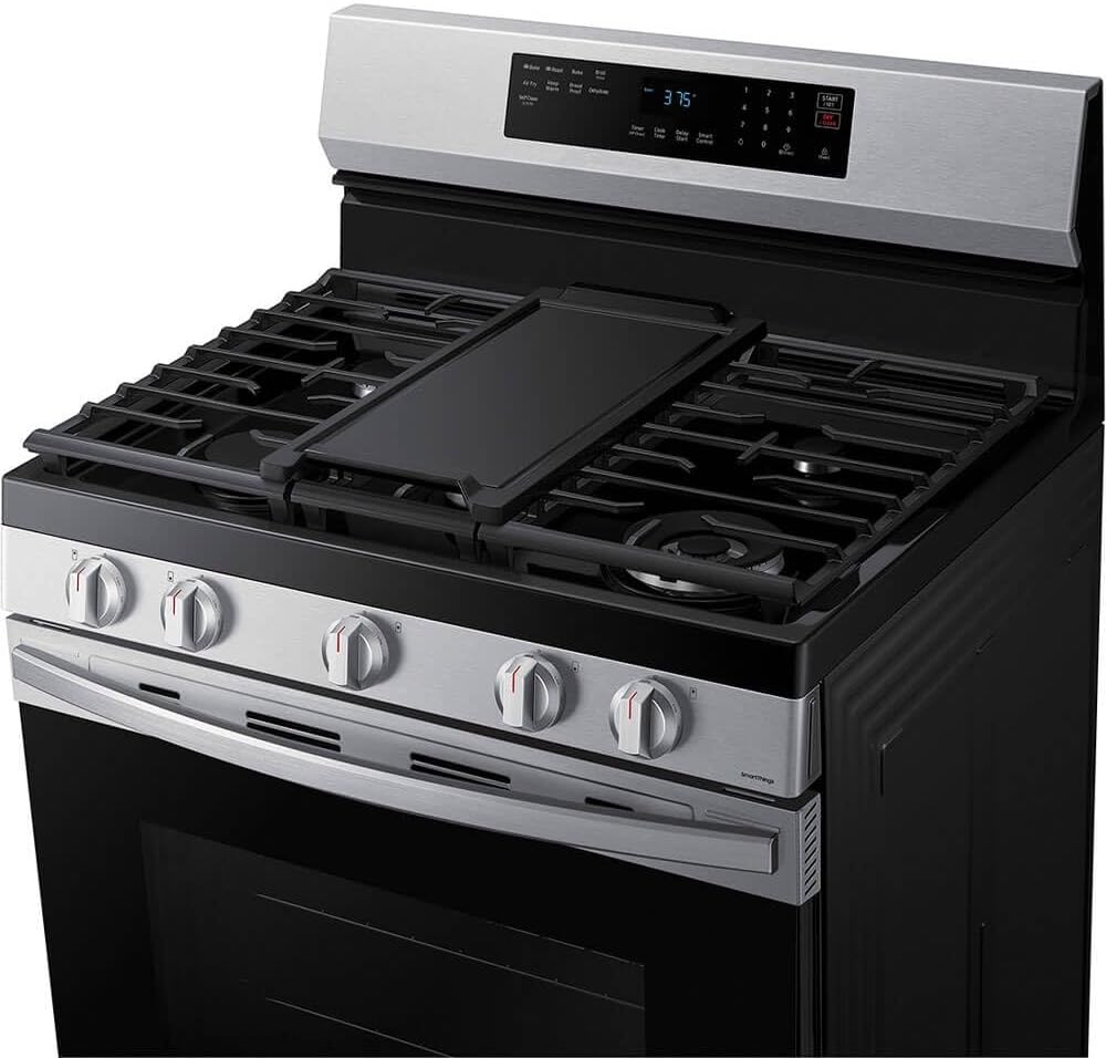 Samsung 6.0 Cu. Ft. Smart Freestanding Gas Range with No Pre-heat Air Fry & Convection, Stainless Steel, NX60A6511SS/AA