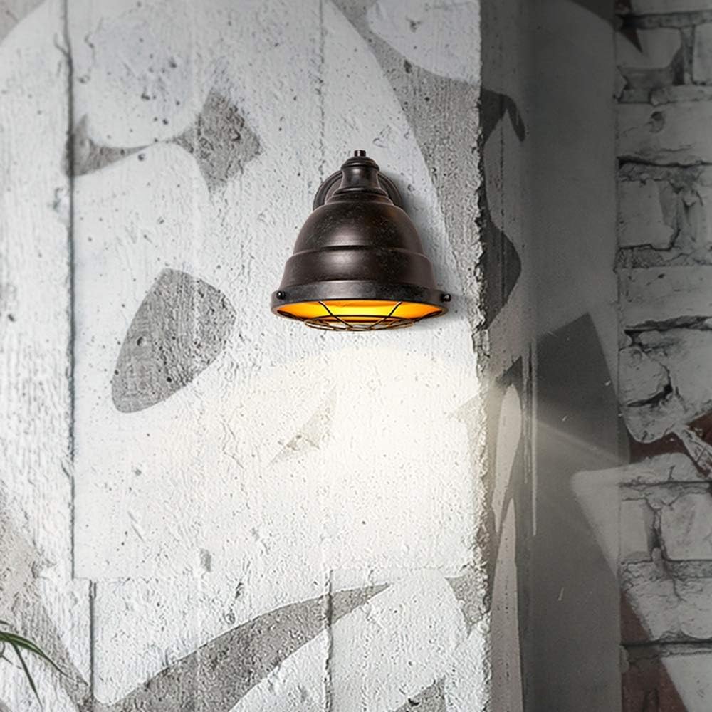 Vintage Industrial Wrought Iron Wall Lamp - Retro Black Wall-Mounted Lantern for Bedroom, Living Room, Bathroom, and Hallway(Black)