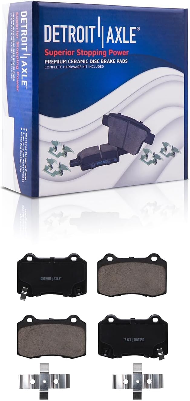 Detroit Axle - 8pc Brake Kit for 05-14 23 Chrysler 300 06-10/12-23 Dodge Charger 06-08 Magnum 08-23 Challenger Drilled Brake Rotors Ceramic Brake Pads : 14.17' inch Front 13.78' inch Rear Rotor