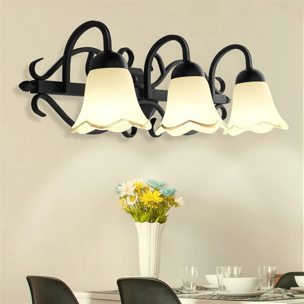 European Wall Light Mirror Light Compatible with Bathroom - American Black Finishing Fixture Wall Lamp, Wrought Iron Wall Light ﻿,LED Chandelier Ceiling