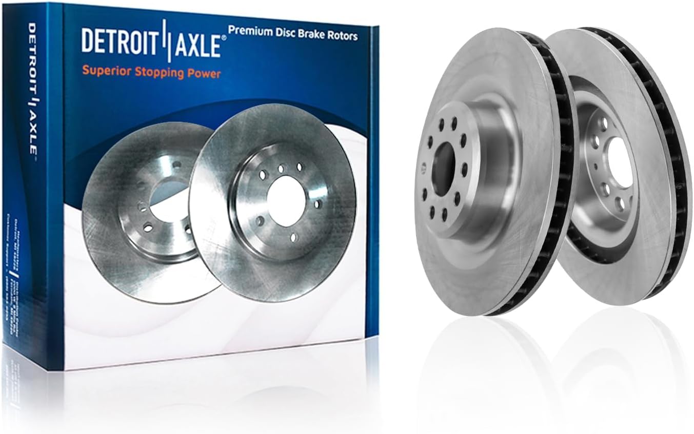 Detroit Axle - 8pc Brake Kit for 2016 Tesla Model S, Disc Brake Rotors Ceramic Brakes Pads Replacement: 13.98' inch Front and 14.37' inch Rear Rotor