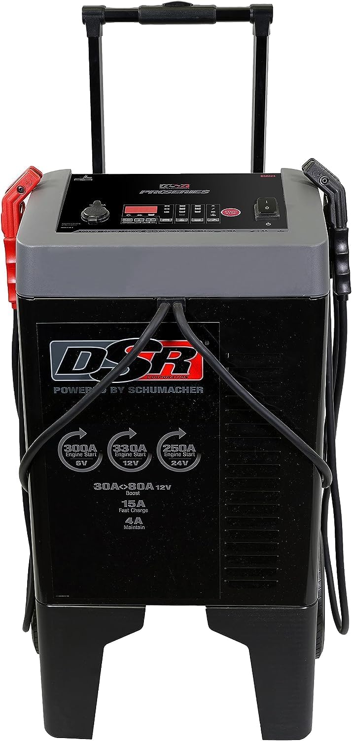 Schumacher Electric DSR ProSeries 6V / 12V / 24V Automatic Battery Charger & Engine Starter - 330A Heavy Duty Engine Starter - Truck, SUV & Boat Compatible - Fully Automatic - DSR124
