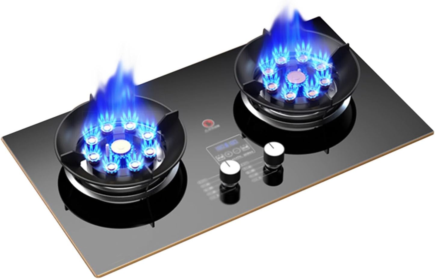 Gas Cooktop,17742 BTU Two Burners,Tempered Glass Tabletop/built-in Dual-purpose Gas Stove,Suitable for Apartments,Indoor (Size : NG), 18648